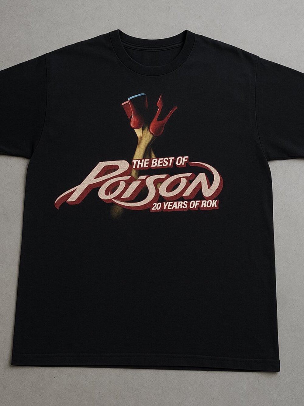 Poison The Best of Poison 20 Years of Rock Graphic Tee | Black Vintage Rock Band